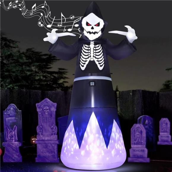 Holiday | 8ft Halloween Inflatables Grim Reaper With Sounder H Builtin ...